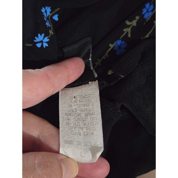 PS Per Seption Black Dark Floral Floral Maxi Dress Large Y2K Whimsigoth Fairy - Picture 6 of 9